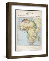 Map of Africa Which Illustrates the Travels of Livingstone Stanley and Cameron-null-Framed Photographic Print