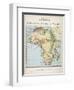 Map of Africa Which Illustrates the Travels of Livingstone Stanley and Cameron-null-Framed Art Print