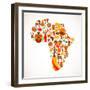 Map Of Africa With Icons-Marish-Framed Art Print