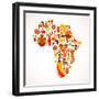 Map Of Africa With Icons-Marish-Framed Art Print