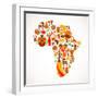 Map Of Africa With Icons-Marish-Framed Art Print