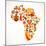 Map Of Africa With Icons-Marish-Mounted Art Print