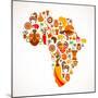 Map Of Africa With Icons-Marish-Mounted Art Print