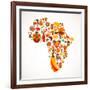 Map Of Africa With Icons-Marish-Framed Art Print