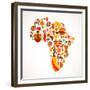 Map Of Africa With Icons-Marish-Framed Premium Giclee Print