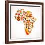 Map Of Africa With Icons-Marish-Framed Art Print