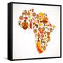 Map Of Africa With Icons-Marish-Framed Stretched Canvas