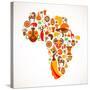 Map Of Africa With Icons-Marish-Stretched Canvas