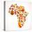 Map Of Africa With Icons-Marish-Stretched Canvas