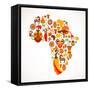 Map Of Africa With Icons-Marish-Framed Stretched Canvas