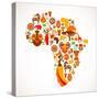 Map Of Africa With Icons-Marish-Stretched Canvas