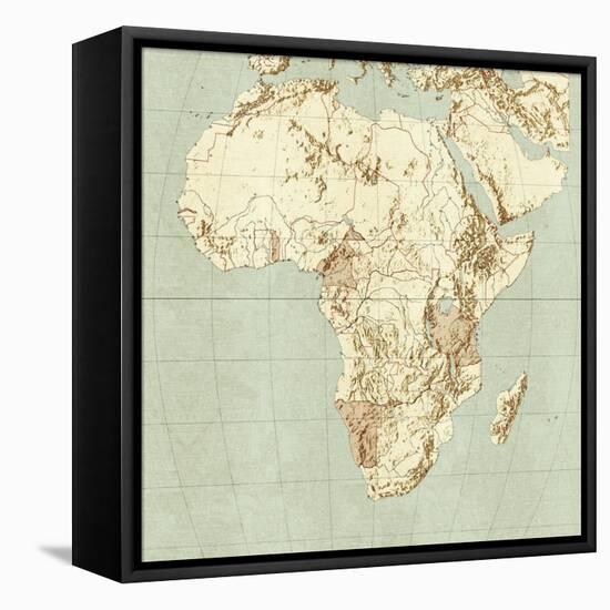 Map of Africa-Mikkel Juul-Framed Stretched Canvas
