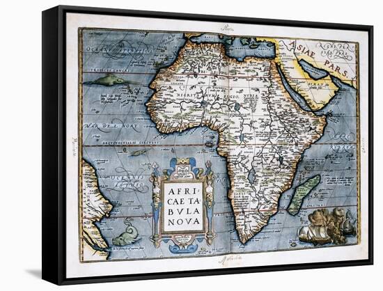Map of Africa-Abraham Ortelius-Framed Stretched Canvas