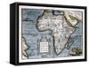 Map of Africa-Abraham Ortelius-Framed Stretched Canvas