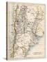 Map of Agentina, Uruguay, and Paraguay in the 1870s-null-Stretched Canvas