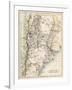 Map of Agentina, Uruguay, and Paraguay in the 1870s-null-Framed Giclee Print