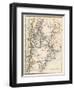 Map of Agentina, Uruguay, and Paraguay in the 1870s-null-Framed Giclee Print