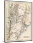 Map of Agentina, Uruguay, and Paraguay in the 1870s-null-Mounted Giclee Print