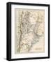 Map of Agentina, Uruguay, and Paraguay in the 1870s-null-Framed Giclee Print