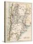 Map of Agentina, Uruguay, and Paraguay in the 1870s-null-Stretched Canvas