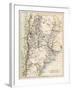 Map of Agentina, Uruguay, and Paraguay in the 1870s-null-Framed Premium Giclee Print