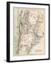 Map of Agentina, Uruguay, and Paraguay in the 1870s-null-Framed Premium Giclee Print