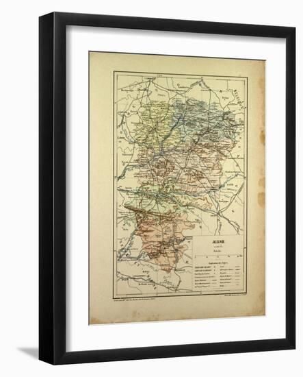 Map of Aisne France-null-Framed Giclee Print