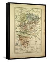 Map of Aisne France-null-Framed Stretched Canvas