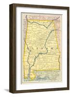 Map of Alabama-null-Framed Art Print