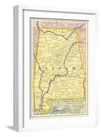 Map of Alabama-null-Framed Art Print