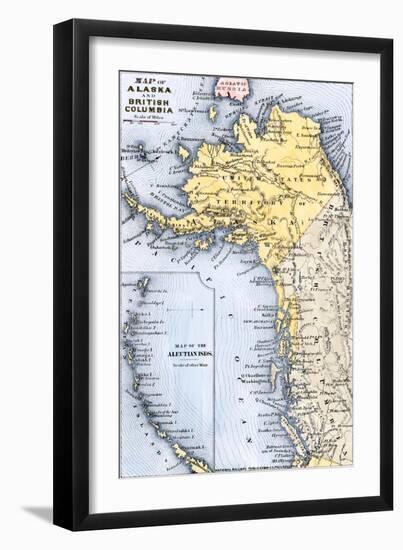 Map of Alaska, the Aleutian Islands, and British Columbia, 1872-null-Framed Giclee Print