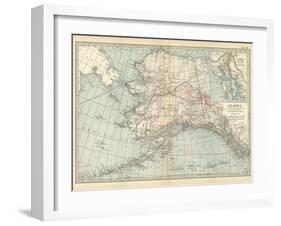 Map of Alaska. United States. Inset Maps of Sitka, and Aleutian Islands-Encyclopaedia Britannica-Framed Art Print