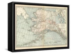 Map of Alaska. United States. Inset Maps of Sitka, and Aleutian Islands-Encyclopaedia Britannica-Framed Stretched Canvas