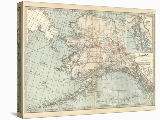 Map of Alaska. United States. Inset Maps of Sitka, and Aleutian Islands-Encyclopaedia Britannica-Stretched Canvas