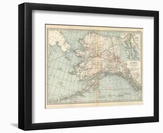 Map of Alaska. United States. Inset Maps of Sitka, and Aleutian Islands-Encyclopaedia Britannica-Framed Art Print