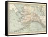 Map of Alaska. United States. Inset Maps of Sitka, and Aleutian Islands-Encyclopaedia Britannica-Framed Stretched Canvas