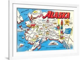 Map of Alaska-null-Framed Premium Giclee Print