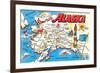 Map of Alaska-null-Framed Premium Giclee Print