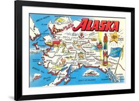 Map of Alaska-null-Framed Premium Giclee Print