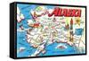 Map of Alaska-null-Framed Stretched Canvas