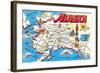 Map of Alaska-null-Framed Art Print