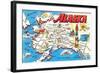 Map of Alaska-null-Framed Art Print