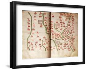 Map of Alba and Asti Neighborhood, Piedmont Region-null-Framed Giclee Print