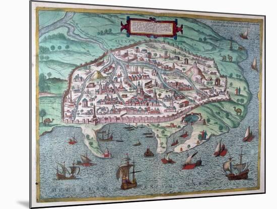 Map of Alexandria, Egypt, 17th Century-null-Mounted Giclee Print