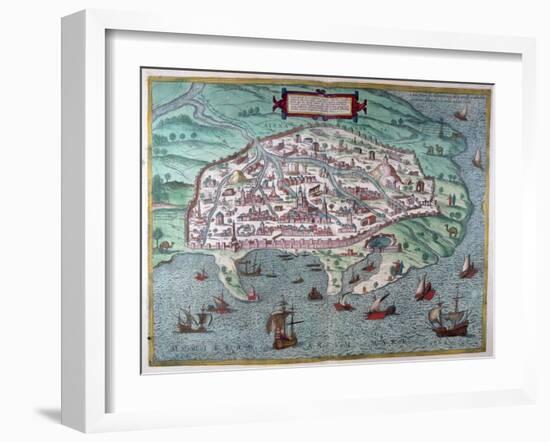 Map of Alexandria, Egypt, 17th Century-null-Framed Giclee Print