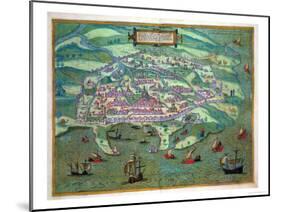 Map of Alexandria, from "Civitates Orbis Terrarum" by Georg Braun and Frans Hogenberg, circa 1572-Joris Hoefnagel-Mounted Giclee Print