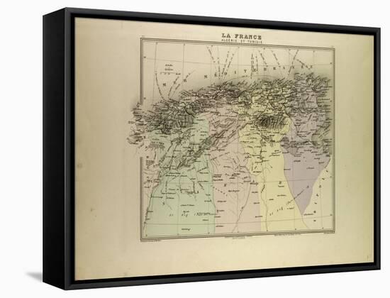 Map of Algeria and Tunisia 1896-null-Framed Stretched Canvas