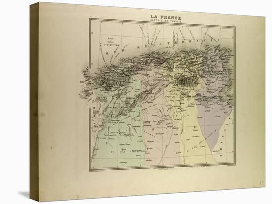 Map of Algeria and Tunisia 1896-null-Stretched Canvas