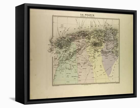 Map of Algeria and Tunisia 1896-null-Framed Stretched Canvas