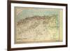 Map of Algeria and Tunisia-null-Framed Giclee Print